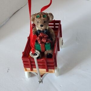 Bear Wagon Christmas Ornament Radio Flyer Tree Hanging Holiday Collection